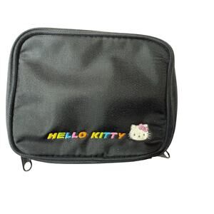 Sanrio Vintage Hello Kitty Black Zippered Organizer Pouch Case 2000 Y2K